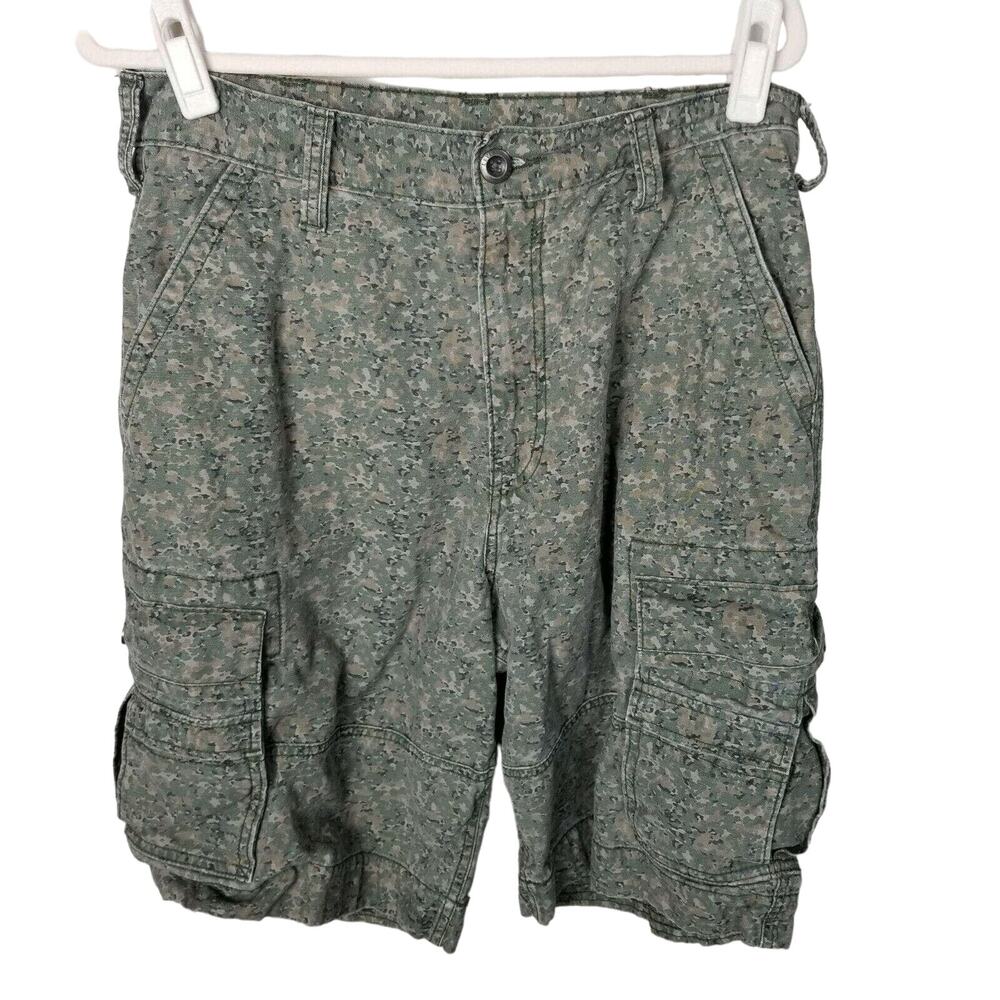 Levis Mens Camo Print Cargo Shorts Size 32 Green Camouflage Heritage Americana